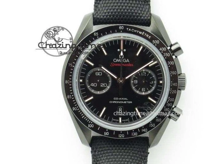 0817 DailyWear Speedmaster Professional Chronometer PVD Black Dial On Black Leather Strap A 8259